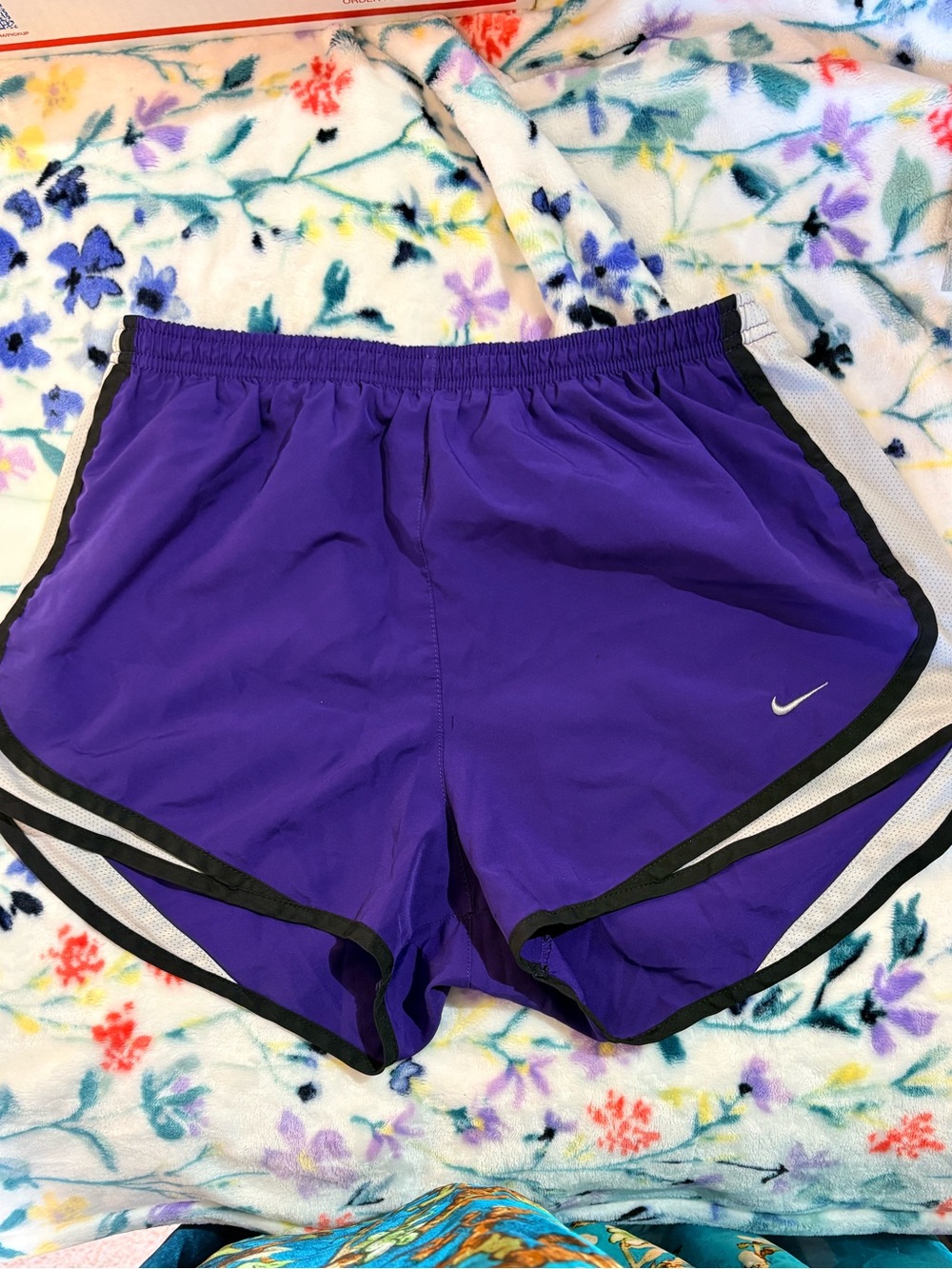 Nike Purple Athletic Running Shorts with Black & White Trim